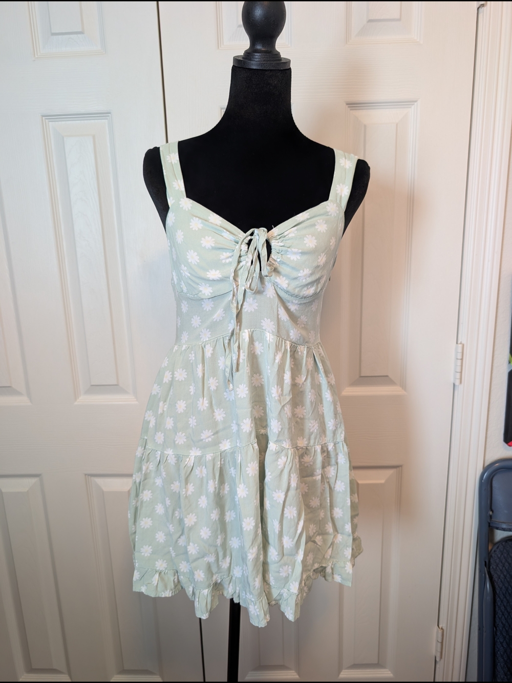 Cotton On Mint Green Daisy Tie-Front Mini Dress